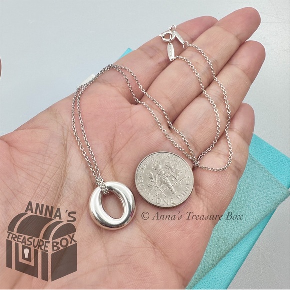 Tiffany & Co. 925 Silver Elsa Peretti Sevillana 16" Necklace (box, pouch, ribbon - Picture 8 of 8